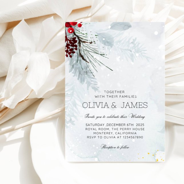 Elegant Christmas Wedding - Red and Green Party Invitation (Creator Uploaded)