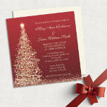 Elegant Christmas Wedding Red Invitation<br><div class="desc">Matching Products Available! Elegant wedding "Save The Date" design with  Sparkling Christmas Tree Red motif,  custom names and date text. Impress your family and friends with this stylish and modern design. Fully customisable! Easy to use and easy to personalise.</div>