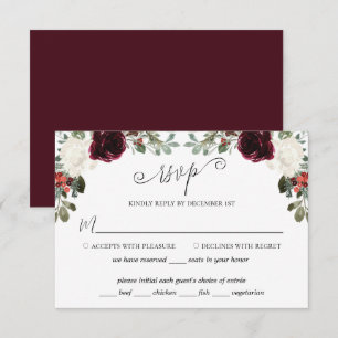Elegant Christmas Wedding RSVP Card