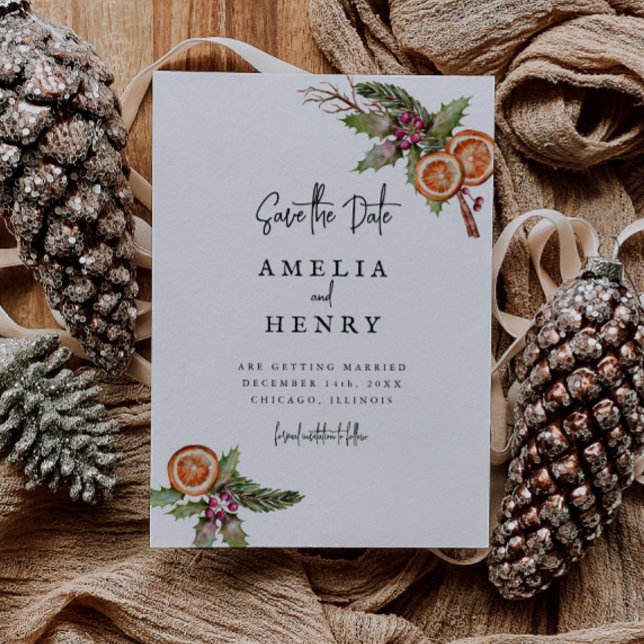 Elegant Christmas Wedding Save The Date (Creator Uploaded)