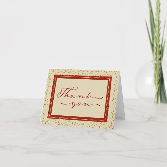 Elegant Christmas Wedding Thank You. Thank You Card (Front)