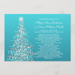 Elegant Christmas Wedding Turquoise Invitation