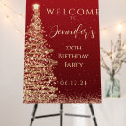 Elegant Christmas Welcome Red Birthday Party