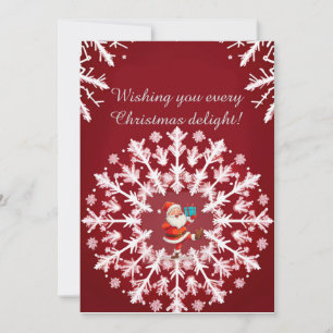 Elegant Christmas White Snowflake Design Holiday Card