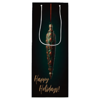 Elegant Christmas Wine Gift Bag