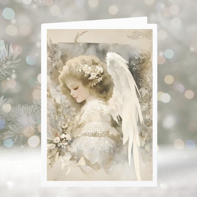 Elegant Christmas Winter Angel Holiday Card (Creator Uploaded)