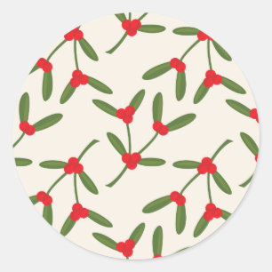 Elegant Christmas Winter Berries Holiday Classic Round Sticker