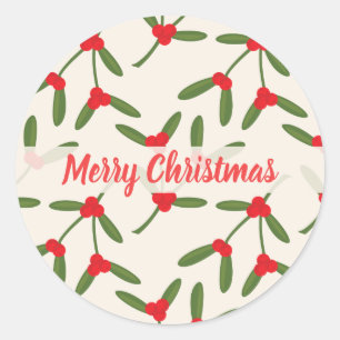 Elegant Christmas Winter Berries Holiday Classic Round Sticker