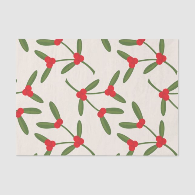 Elegant Christmas Winter Berries Holiday Tissue Paper (Front)