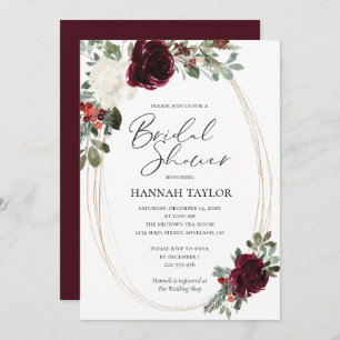Elegant Christmas Winter Bridal Shower Invitation