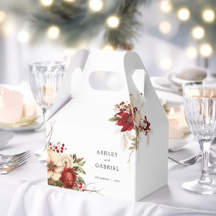 Elegant Christmas Winter Floral Favour Box