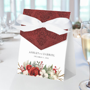 Elegant Christmas Winter Floral Favour Box