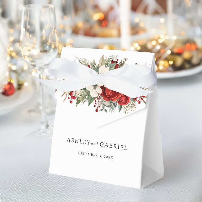 Elegant Christmas Winter Floral Favour Box (Creator Uploaded)