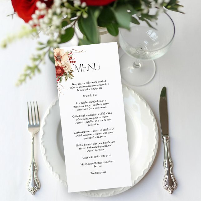 Elegant Christmas Winter Floral Menu (Creator Uploaded)