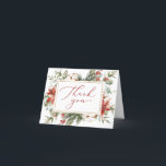 Elegant Christmas Winter Red Gold Bridal Shower Thank You Card<br><div class="desc">Elegant Christmas Winter Red Gold Bridal Shower</div>