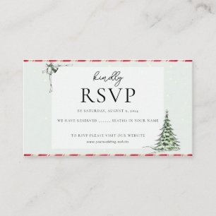 Elegant Christmas Winter Wedding Rsvp Enclosure Card
