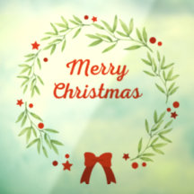 Elegant Christmas wreath and stars