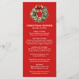 Elegant Christmas Wreath Christmas Dinner Menu