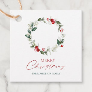 Elegant Christmas Wreath Gift Tag