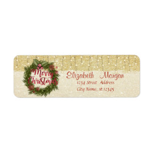 Elegant , Christmas Wreath,Gold  Glittery