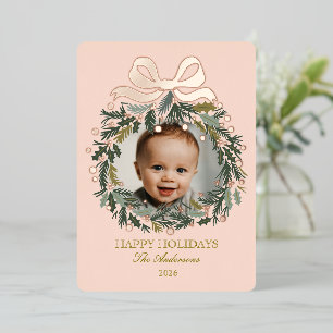 Elegant Christmas Wreath Holiday Photo