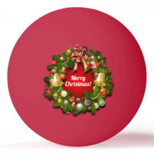 Elegant Christmas Wreath Ping Pong Ball