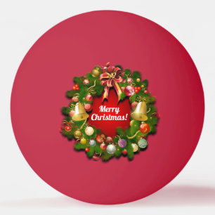 Elegant Christmas Wreath Ping Pong Ball