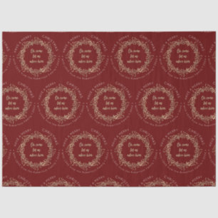 Elegant Christmas Wreath Red Gold Merry Christmas Tissue Paper