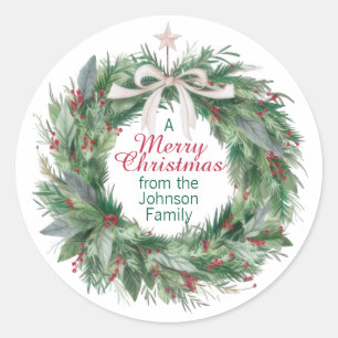 Elegant Christmas Wreath Sticker