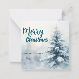 Elegant Christmas Xmas winter pine tree forest Hol Card