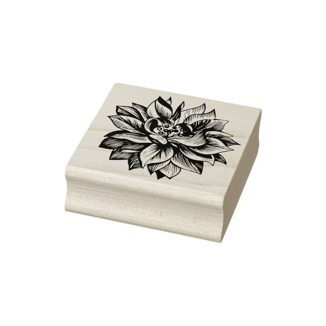 Elegant Chrysanthemum Flower Blossom Floral Rubber Stamp (Stamp)
