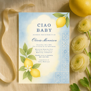 Elegant Ciao Baby Italian Baby Shower Invitation