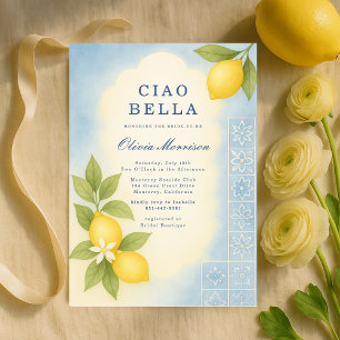Elegant Ciao Bella Italian Bridal Shower Invitation