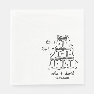 Elegant Cin Cin Italian Wedding Party Napkin