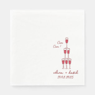 Elegant Cin Cin Italian Wedding Party Napkin