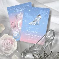 Elegant Cinderella Light Blue and Pink Quinceanera