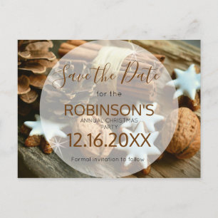 Elegant Cinnamon Save The Date Postcard
