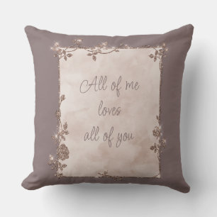 Elegant Cinnamon Slate  Sparkle Frame Valentine  Cushion