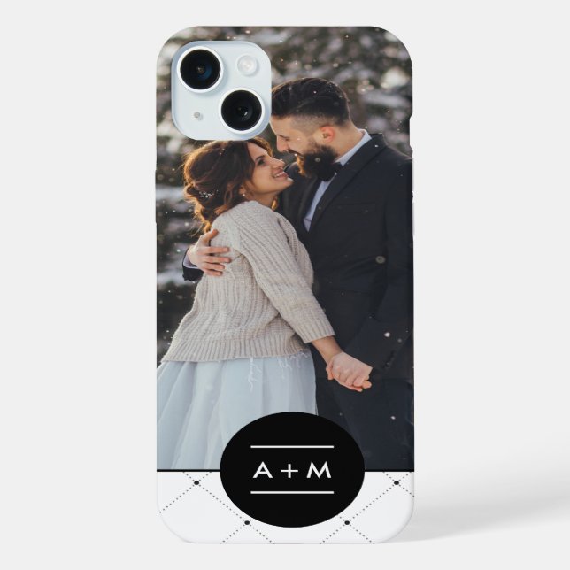 Elegant Circle Monogram iPhone Case (Back)