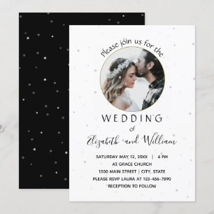 Elegant Circle Photo Wedding Invitation