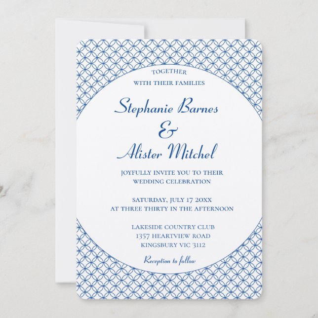Elegant Circle Seamless Pattern Geometric Stylish  Invitation (Front)
