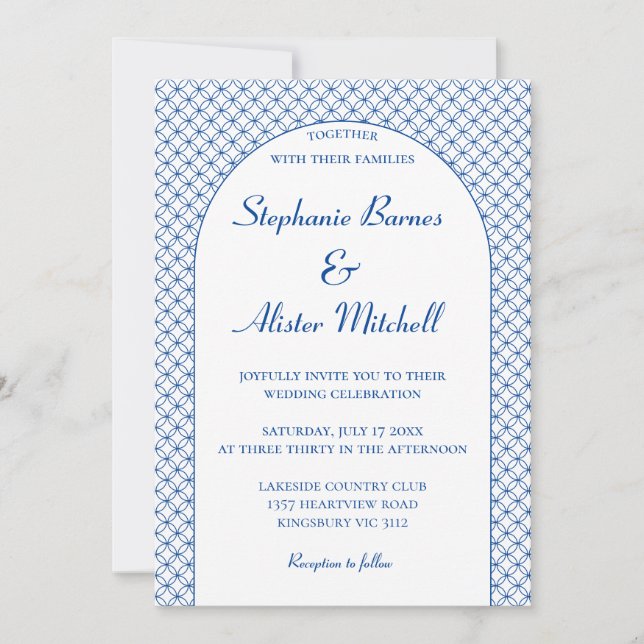 Elegant Circle Seamless Pattern Geometric Stylish Invitation (Front)