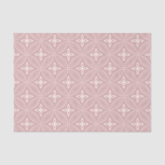 Elegant Circles on Dusty Rose Pink Tissue Paper (Front)
