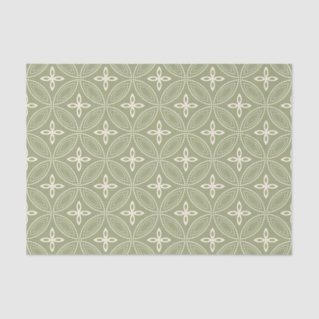 Elegant Circles on Sage Green Tissue Paper (Front)