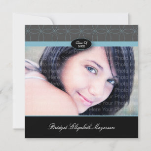 Elegant Circles Pattern: Blue Editable Invitation
