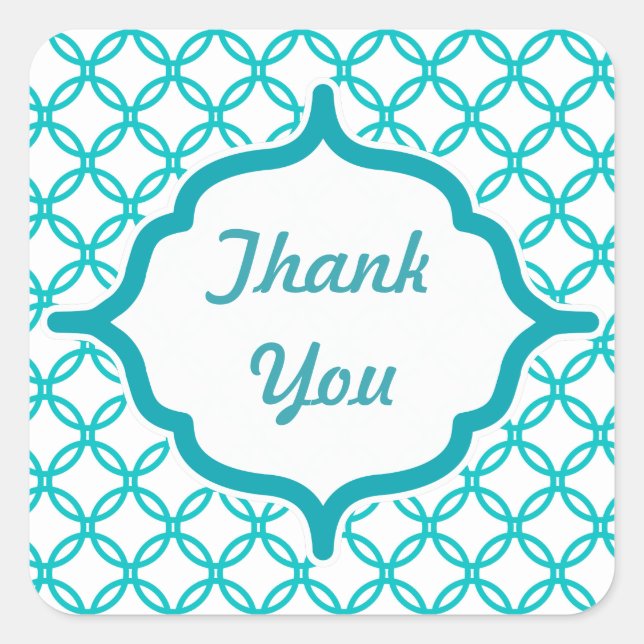Elegant  Circles Thank You Stickers (Front)