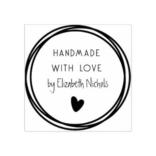 Elegant Circular Handmade  Rubber Stamp
