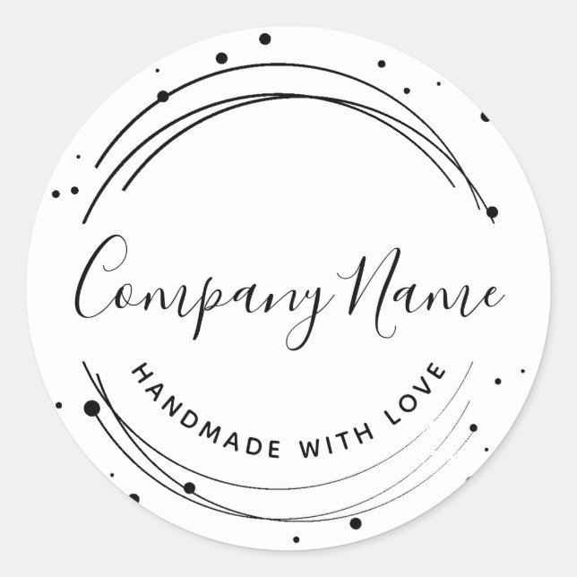 Elegant Circular Personalised Business Logo Classic Round Sticker (Front)