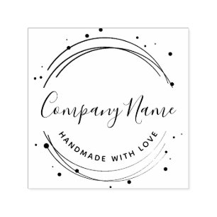 Elegant Circular Personalised Business Logo Self-inking Stamp