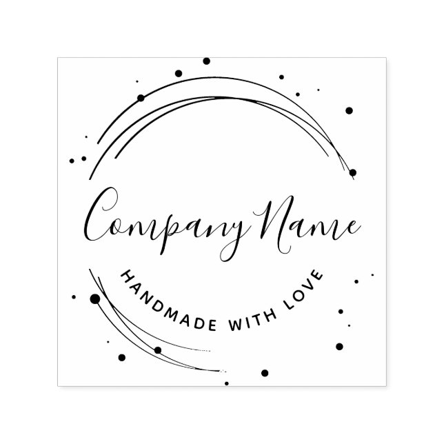 Elegant Circular Personalised Business Logo Self-inking Stamp (Design)